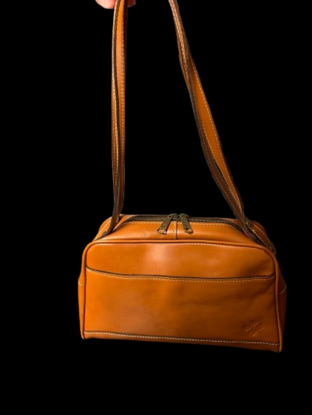 Patricia Nash Saddle Brown Leather Satchel - Warm Cognac